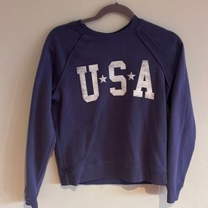 Navy USA sweatshirt.